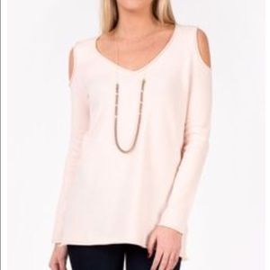 French Connection Cold Shoulder Pink Sweater
